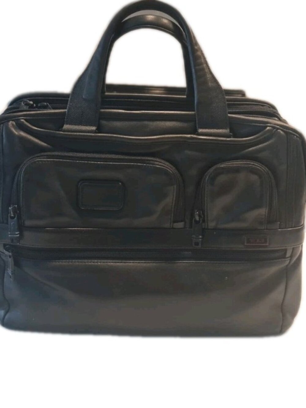Tumi Expandable Weekender / Go Bag / Black Leather Briefcase 96141D4 Read Desc*